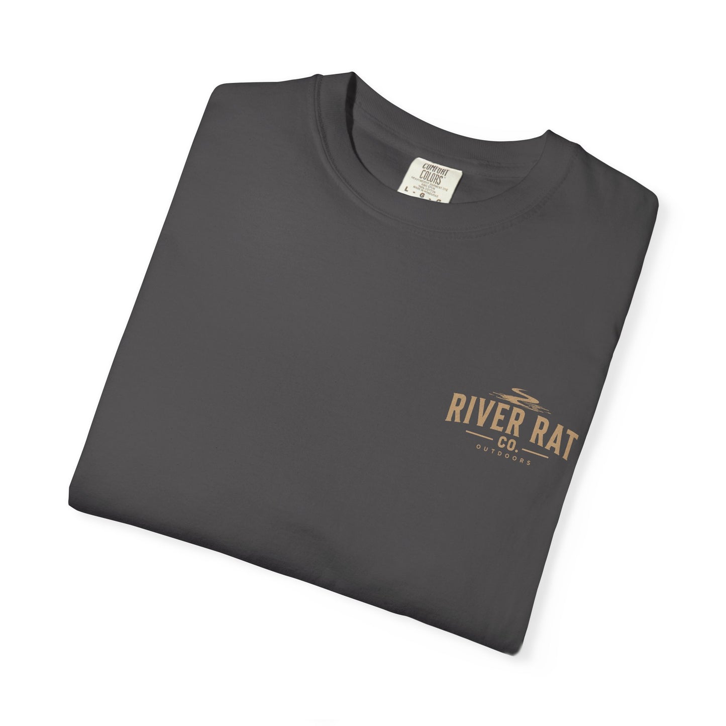 Downriver 'River Rat Co.' Fishing T-Shirt — Vintage Fish & Sunset Graphic