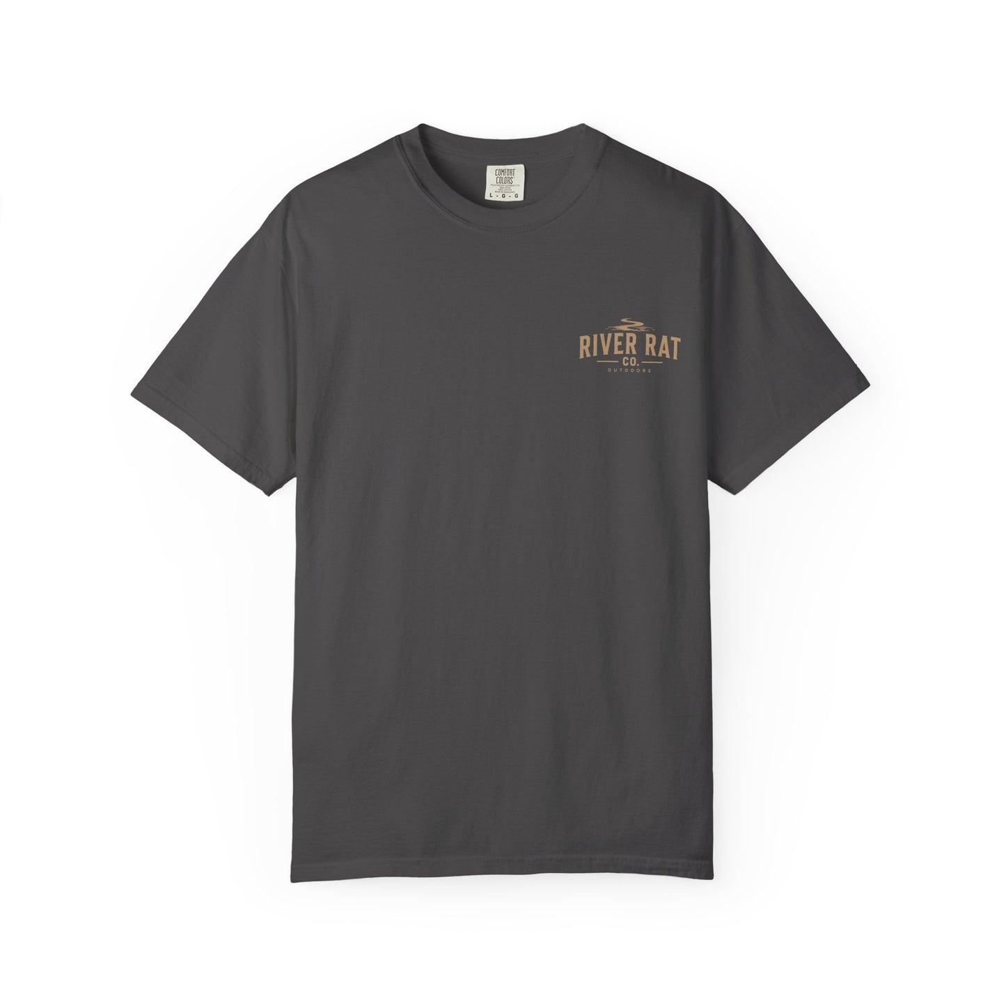 Downriver 'River Rat Co.' Fishing T-Shirt — Vintage Fish & Sunset Graphic