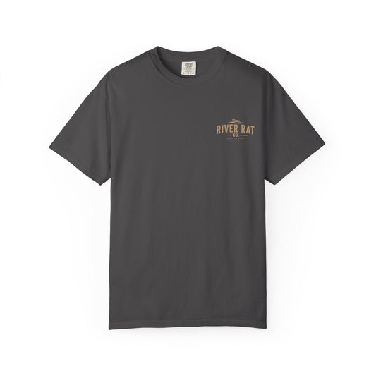 Downriver 'River Rat Co.' Fishing T-Shirt — Vintage Fish & Sunset Graphic