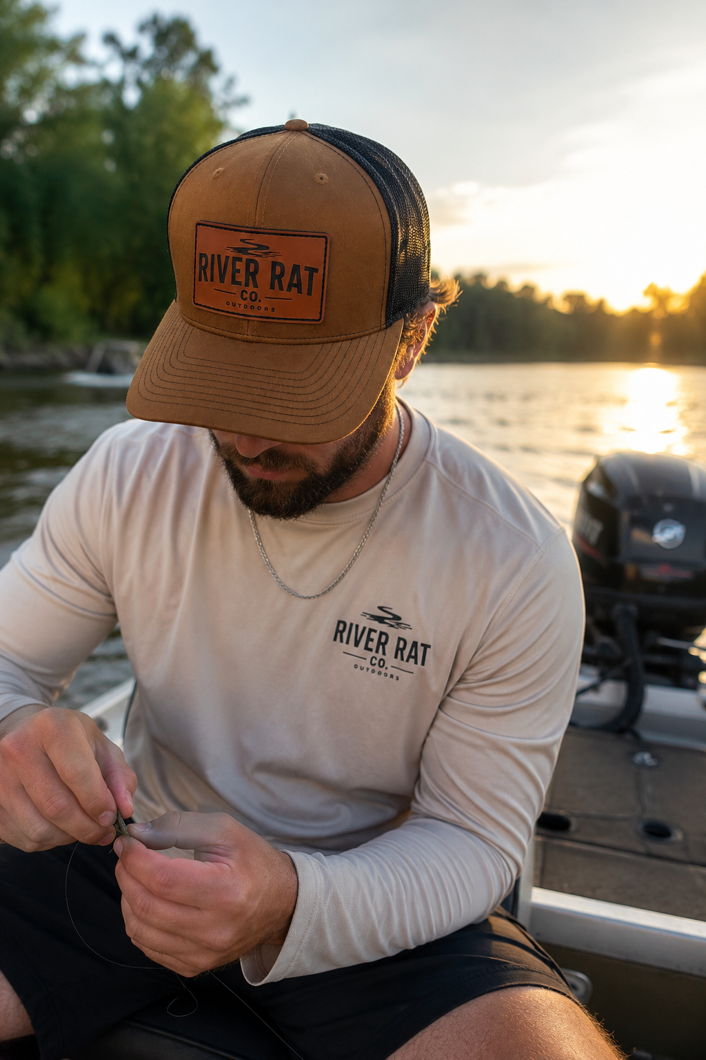River Rat Co. Performance Leather Patch Hat
